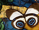 Lady Amherst Pheasant Feather design and butterfly