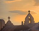 Evening light on Paraportiani Chapel Hora, Mykonos Greek Isles