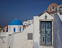 Oia and Blue Church Dome Greek Island of Santorini