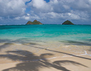 Palm Shadow on Lanikai Beach, Oahu Hawaii