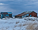 Old Fishing Buildings Siretoko Peninsula, Hokkaido Japan Winter