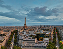 View of Paris from atop Arc de Triomphe, France