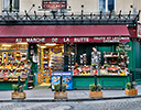 Shops cafes Montmartre Paris, France